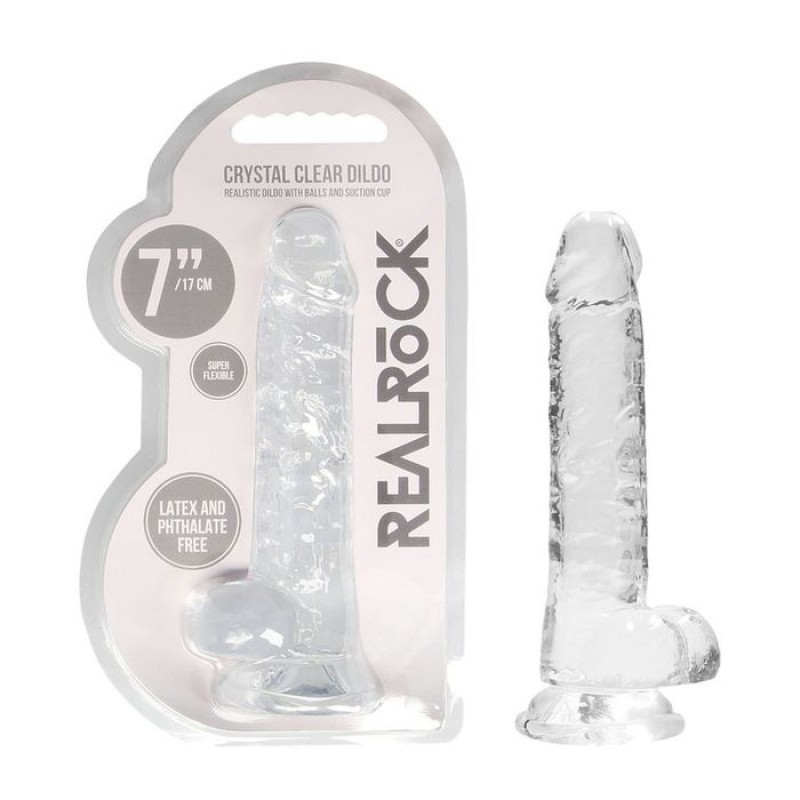 RealRock 7'' Realistic Dildo with Balls - Clear